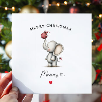 Mummy Christmas Card Elephant Design, 2 of 2