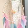 Baby Room Decor Pink Flower Dreamcatcher Wall Hanging, thumbnail 3 of 5
