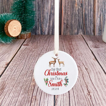Personalised Mr. And Mrs. Ceramic Ornament Gift, 3 of 7