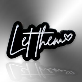 Let Them Black And White Enamel Pin Badge, 4 of 8
