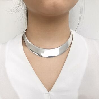 Personalized Silver Choker Necklace Birthday Gift, 3 of 6