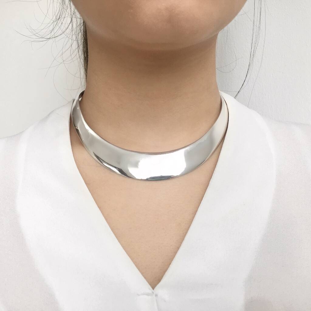 Personalized Silver Choker Necklace Christmas Gift By Mon Bijoux