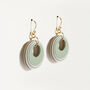 Green And Cream Circular Earrings, thumbnail 3 of 6