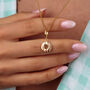 18ct Gold Party Ring Biscuit Charm Necklace With Pink Enamel, thumbnail 1 of 6