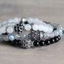 White Jade And Pave Bead Bracelet, thumbnail 8 of 9