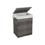 90 L Gray Handwoven Clothes Laundry Hamper Basket, thumbnail 4 of 7