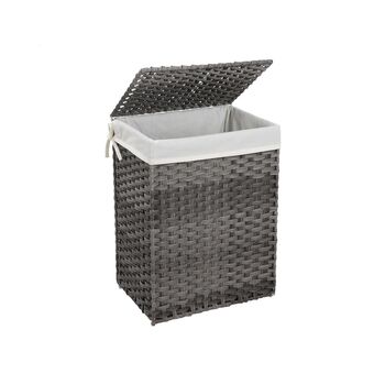 90 L Gray Handwoven Clothes Laundry Hamper Basket, 4 of 7