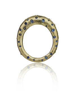 Fairtrade Gold And Deep Blue Sapphire Hubble Ring, 2 of 5
