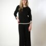 O Neck Black Full Sleeve Loose Knitted Co Ord Set, thumbnail 1 of 7