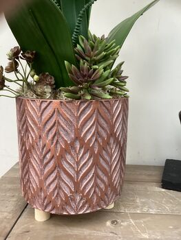 White Cymbidium Orchid Silk Flower Arrangement, 4 of 6