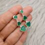 Green Onyx Multi Shape Stone Sterling Silver Earrings, thumbnail 5 of 10