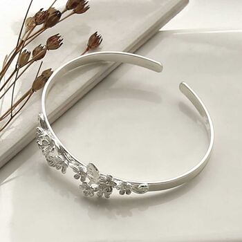 Sterling Silver Forget Me Not Cuff, 5 of 7