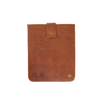 Personalised Leather Stockholm iPad Sleeve/Case Brown, 2 of 6