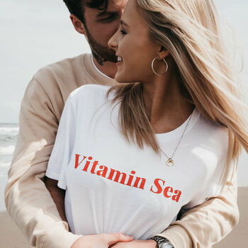 'Vitamin Sea' Slogan T Shirt In Yellow, 3 of 6