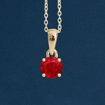 9ct Yellow Gold July Ruby Birthstone Necklace, 2 of 12