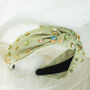 Twist Knot Diamante Gem Headband In Green, thumbnail 2 of 4