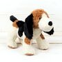 Beagle Soft Toy With Engraved Gold Bone Tag, thumbnail 1 of 6