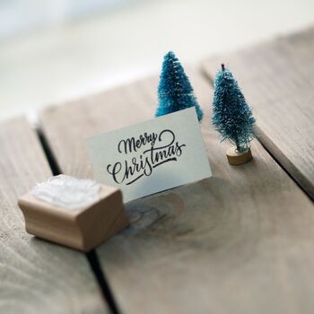 Merry Christmas Rubber Stamp / Seasonal Gift Wrapping, 3 of 4