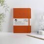 Orange A5 Recycled Leather Lined Notebook, thumbnail 1 of 5