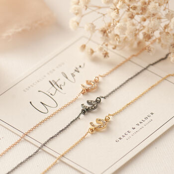 Cute Cubic Zirconia Lucky Horseshoe Bracelet, 2 of 12