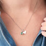 Birthstone Necklace With Diamonds In Sterling Silver, thumbnail 4 of 12
