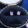 Sterling Silver Natural Amethyst Tiny Stud Earrings, thumbnail 1 of 9