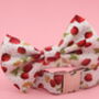 White Strawberry Dog Bow Tie, thumbnail 4 of 10