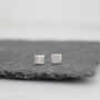 Sterling Silver Mini Square Studs, thumbnail 8 of 9
