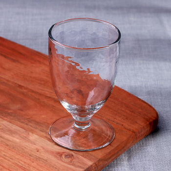 G Decor Yaki Set Of Four Handmade Hammered Glass Wine Goblets Handblown Stemmed Glasses, 2 of 4