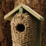 Wooden Wren Bird House Box Seagrass Hanging Nest Box, thumbnail 4 of 7