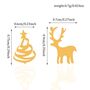 Gold Reindeer And Christmas Tree Earrings Gift, thumbnail 7 of 7