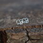 Elephant Earrings Animal Studs Silver Jewellery, thumbnail 2 of 3