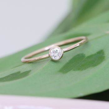 Rose Gold Bezel Diamond Engagement Ring, 4 of 7
