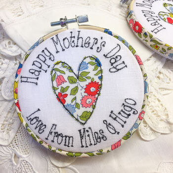 Mothers Day Personalised Embroidered Hoop Card, 10 of 12