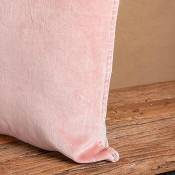 Pink Cotton Velvet Cushion Cover With Feston Stitch, 3 of 5