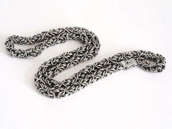 Chunky Byzantine Necklace In Sterling Silver, 3 of 6