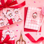 Gingham Panda Claus Christmas Wrapping Paper Set, thumbnail 5 of 5