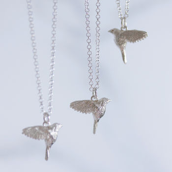 Little Robin Bird Silver Necklace, 7 of 9