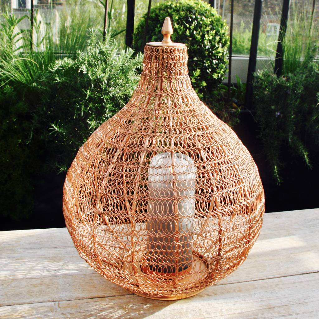 copper wire lantern by london garden trading