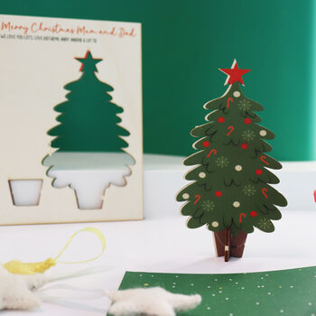 Pop Out Wooden Christmas Tree Card, 3 of 8