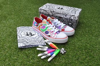 Comic Pattern Colour In Children's Shoes, 2 of 9