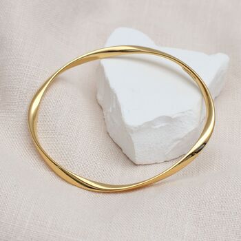 18ct Gold Plated Wave Bangle, 2 of 5