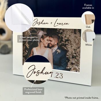 Personalised Wedding Couples Picture Frame, 4 of 8
