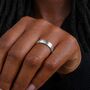 Personalised Flat Sterling Silver Hammered Wedding Ring Band – 5mm, thumbnail 4 of 10