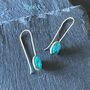 Handcrafted Brass And Turquoise Stone Earrings, thumbnail 3 of 5