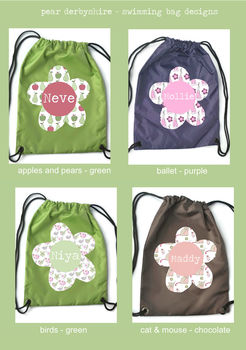 Personalised Swimming Kit Bag Girl's Designs, 7 of 10