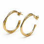 Twisted Gold Plated Sterling Silver Hoop Earrings, thumbnail 3 of 9