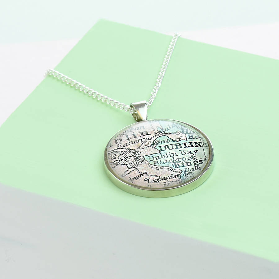 personalised sterling silver map pendant necklace by ellie ellie ...