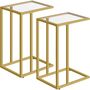 Set Of Two C Shaped Tempered Glass Sofa Side Table, thumbnail 6 of 9