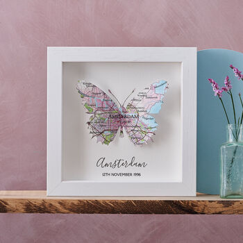 Personalised 3D Map Butterfly Framed Print, 2 of 7
